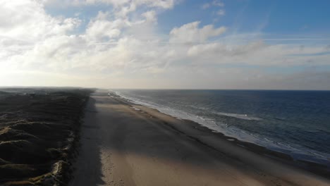 Aerial view of the North Sea shoreline outside Løkken, Denmark