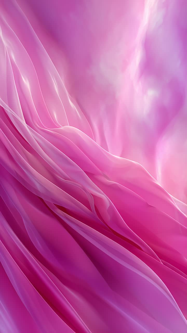 Onde fluide di tessuto di seta rosa e viola astratto