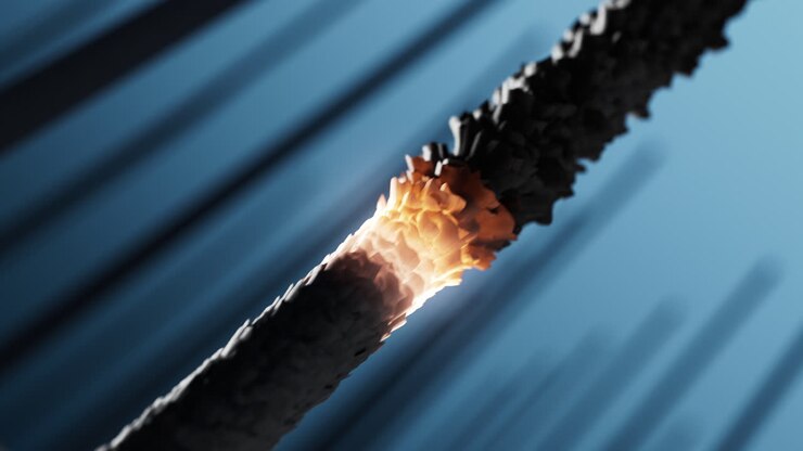 3D-Rendering-Animation der Haarwiederherstellung, Haarreparatur und Haarpflege, von der Wurzel bis zur Spitze des langen Haares, Schönheitskonzept
