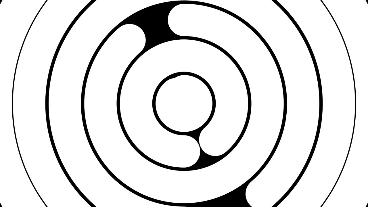 Abstract Animation of Expanding Concentric Circles Transitioning to White