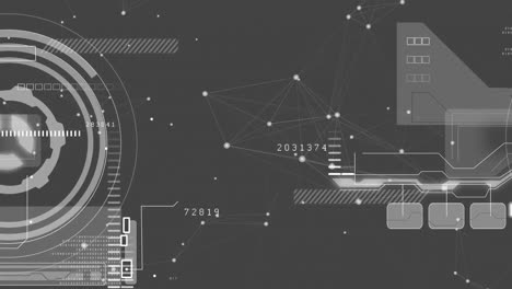 Animation-of-scope-scanning-data-processing-and-statistics-recording-on-grey-background