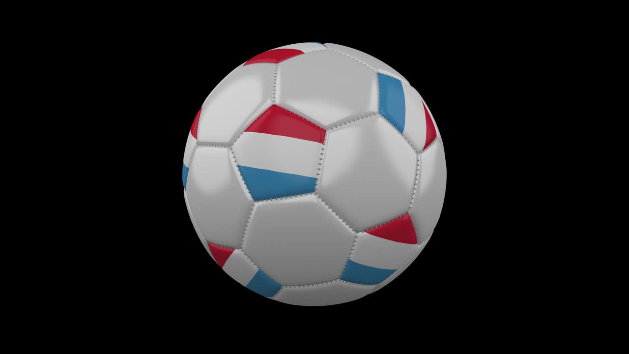 palla da calcio con bandiera del lussemburgo, loop alpha