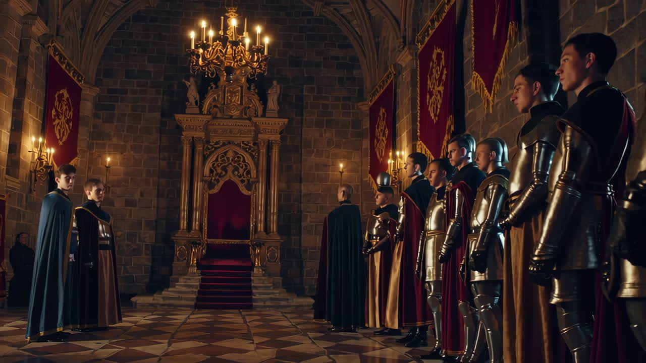 Royal Guard Ceremony in a Medieval Castle