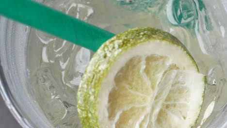 iced lime drink with straw