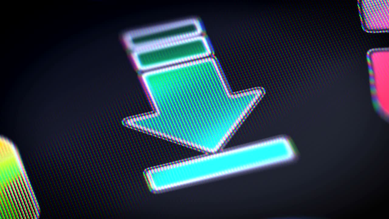 Download icon on the screen. Looping.