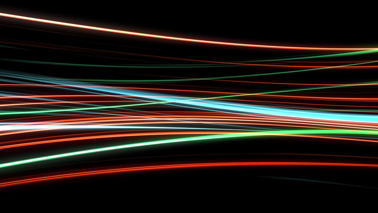 líneas brillantes sobre un fondo negro