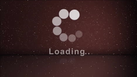 loading animation with floating particles over dark background