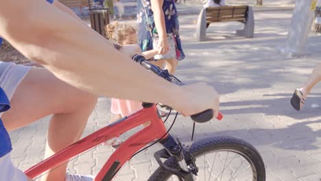 cycling in the city centre.