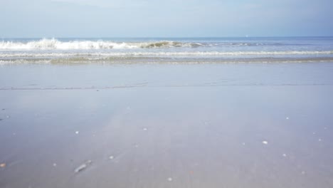 small waves on the beach, low angle