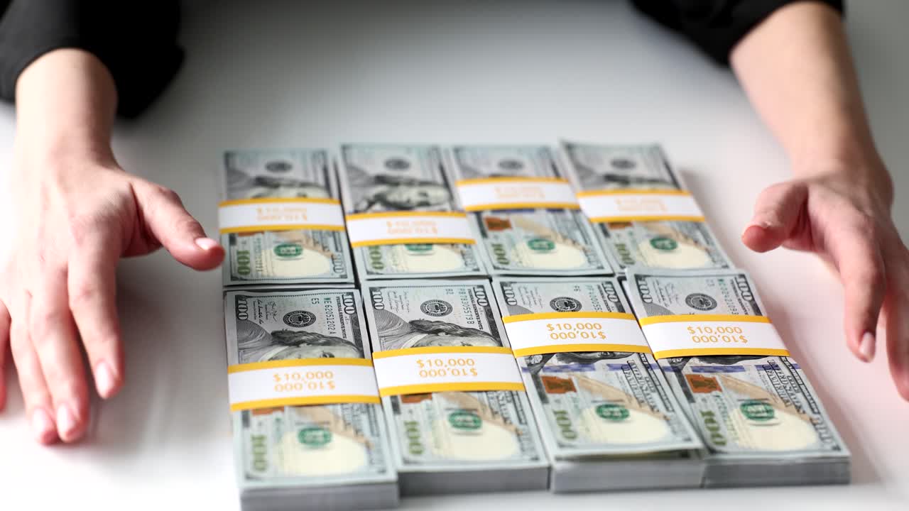 Stacks of One Hundred Dollar Bills