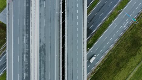 aerial view of highway interchange
