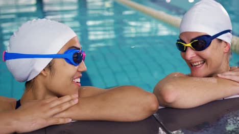 swimmers training in a swimming pool