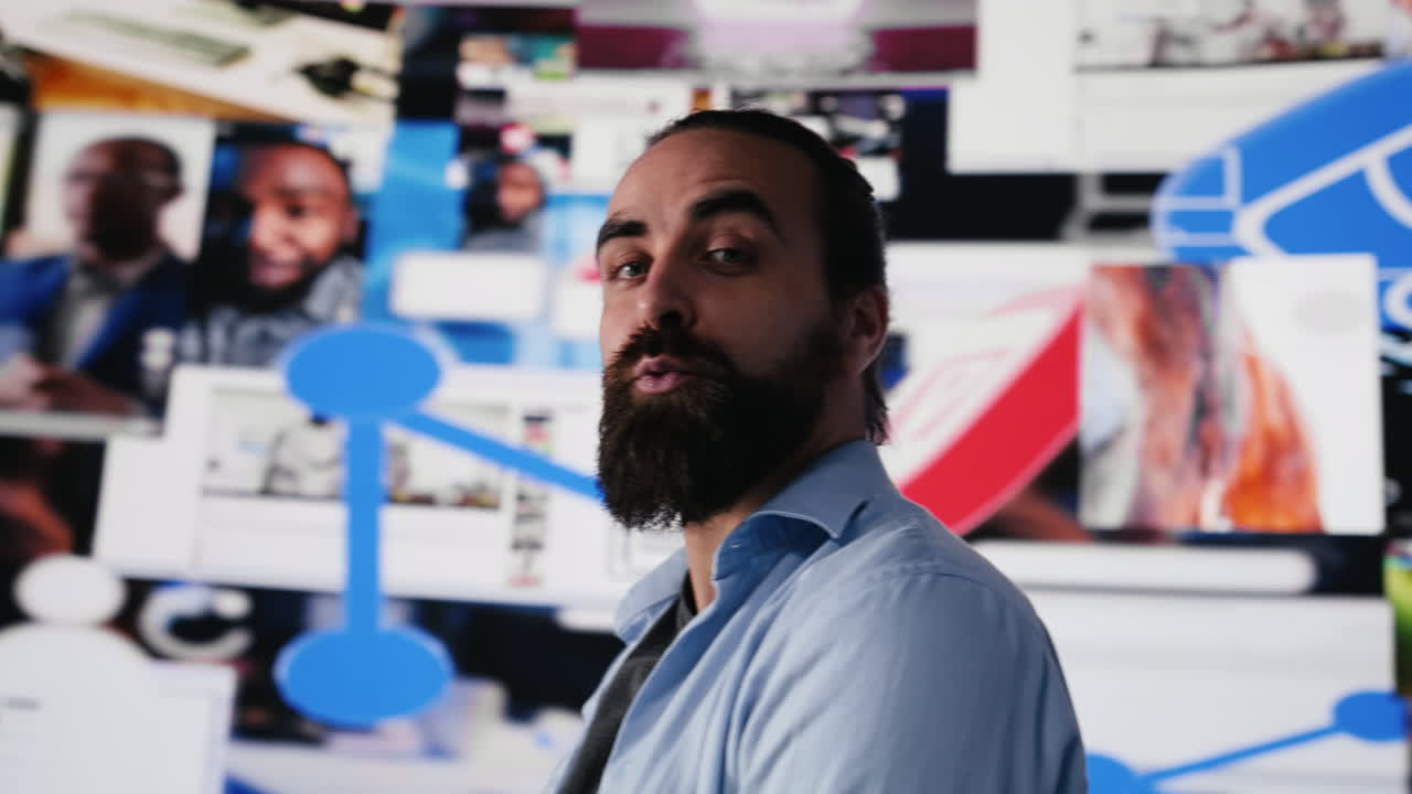 Optimistic relaxed man enjoying life on social media platforms