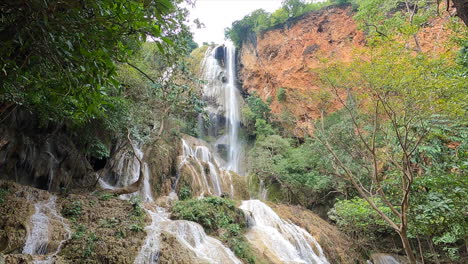 beautiful waterfalls and nature in erawan national park, thailand