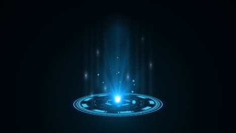 blauw hologram hud cirkel interfaces. digitale gegevens netwerk bescherming, toekomstige technologie netwerk concept. uitstekend voor elke soort van hi-tech, wetenschap, technologie of futuristische concept