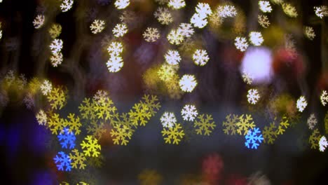 snowflake lighting in blurry background