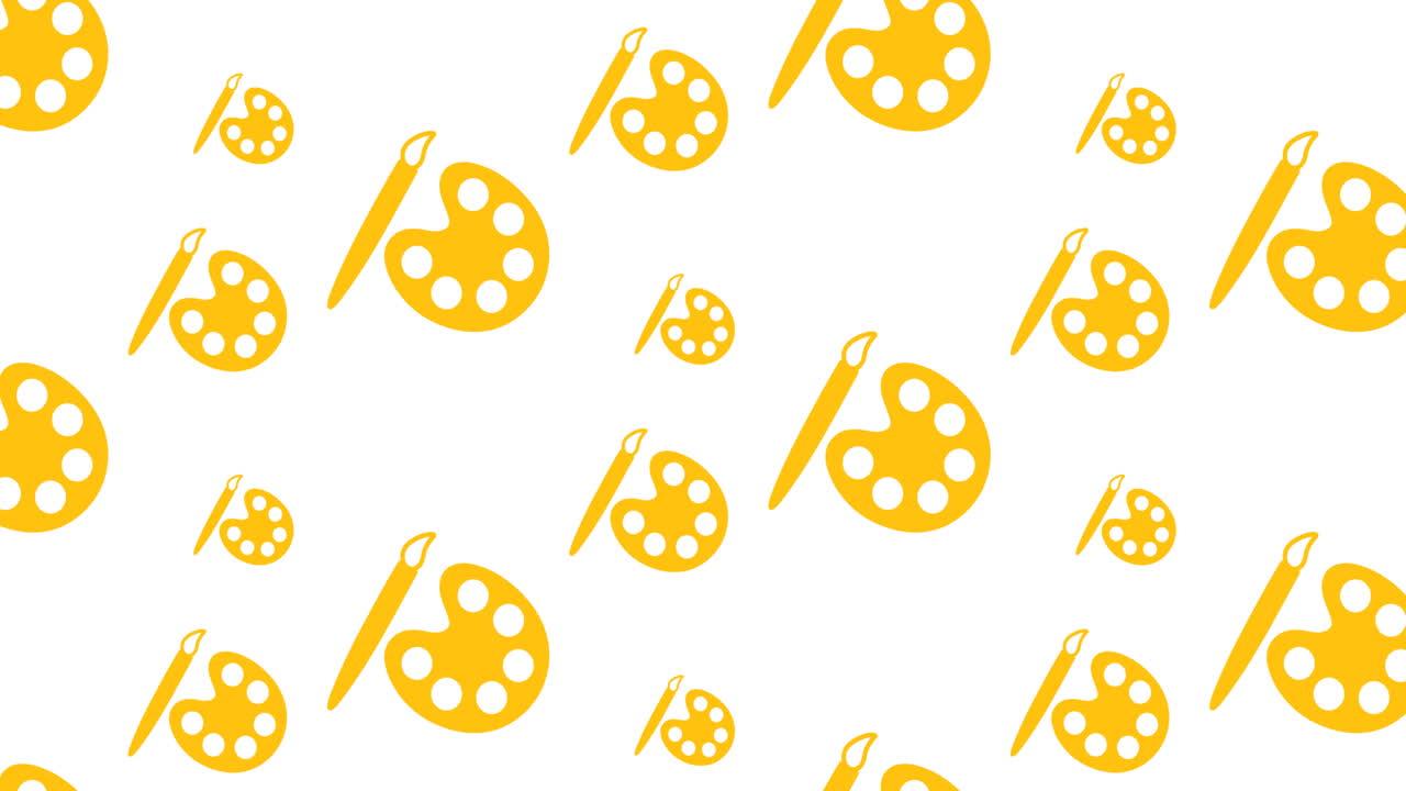 Animation of school items icons moving on white background