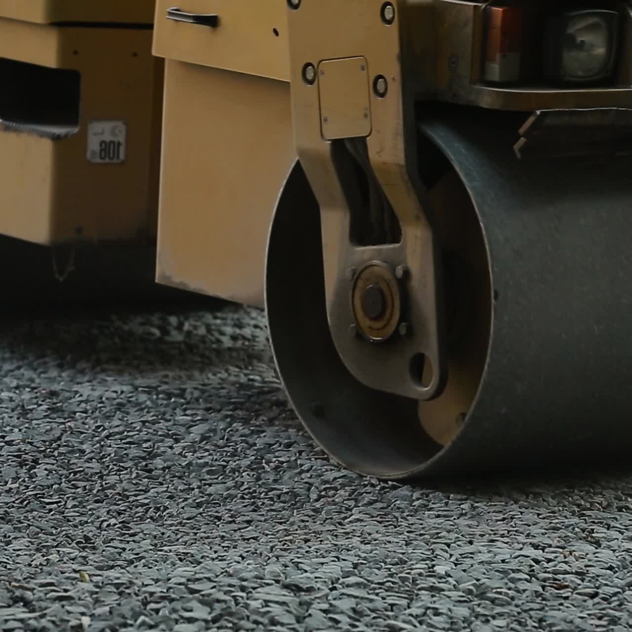 Road Roller Working On Road