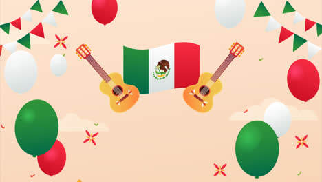 an animation of gradient background for mexico independence day celebration