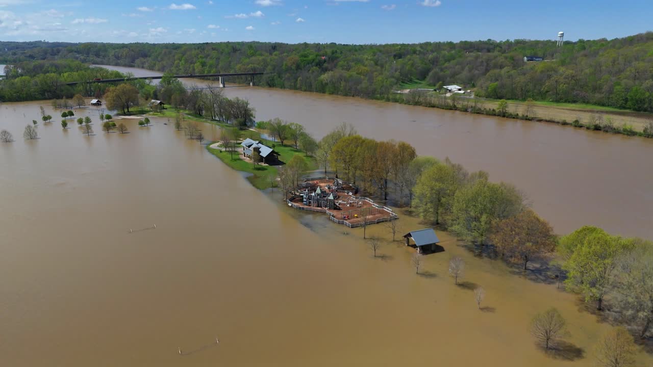 Flood damage at Liberty Park in Clarksville Tennessee
