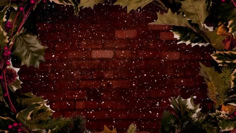 animación de la nieve cayendo en navidad sobre las hojas