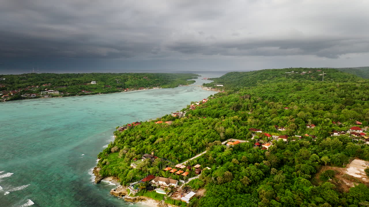 Strait between Nusa Lembongan and Nusa Ceningan islands, Bali in Indonesia