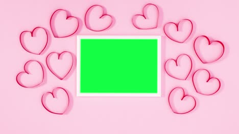 animación de stop motion del día de san valentín con corazones y pantalla verde
