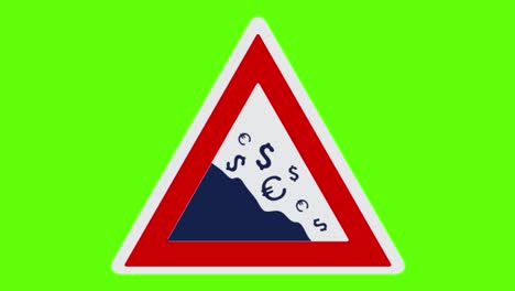 animation of a bankruptcy on a green screen background