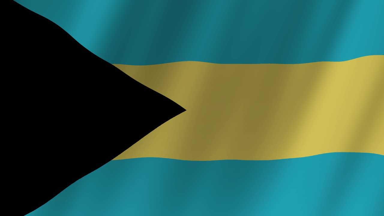 Animation der Flagge der Bahamas, die im Wind weht