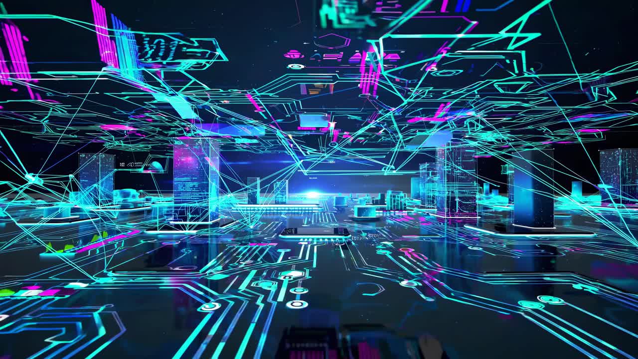 Futuristic City on a Circuit Board