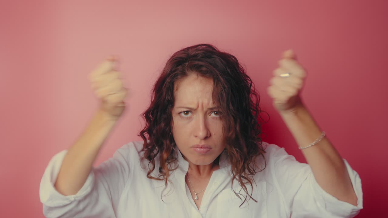 Woman expressing frustration