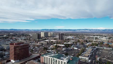 Drone-shot-showing-industrial-park-in-Denver,-Colorado