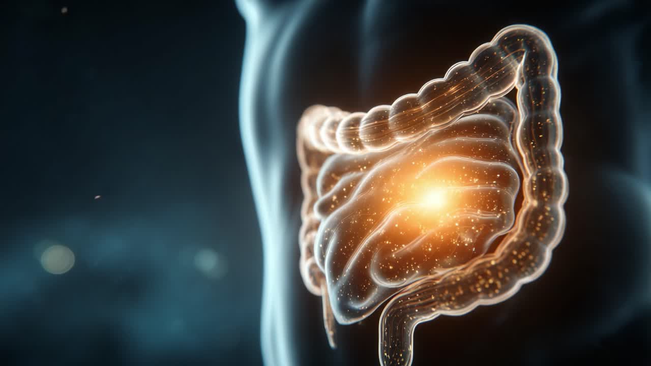 Anatomy of the Human Digestive System: A Detailed Dynamic Visualization Highlighting the Intestines and Their Role in Digestion and Nutrient Absorption