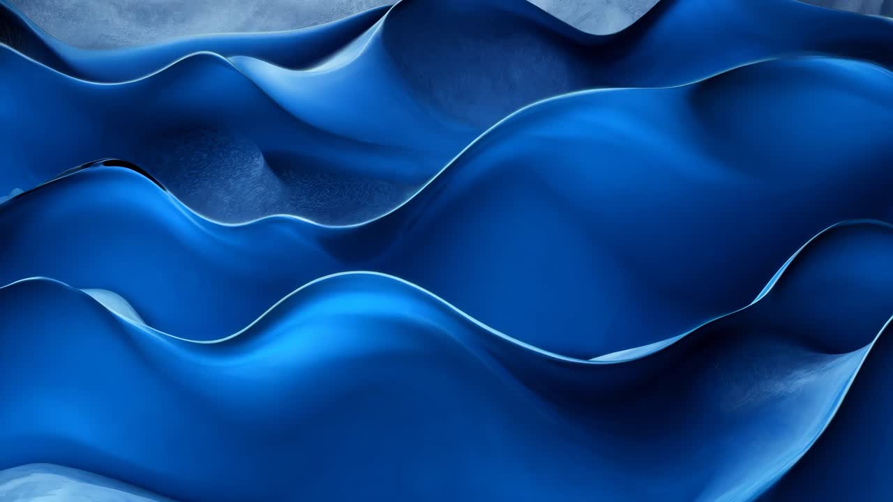 The image is a blue wave with a lot of detail. The blue color is very vivid and the wave is very long. The image has a calming and peaceful mood, as if it is a representation of the ocean