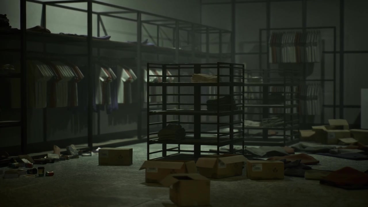 Calm ambiance with carefully arranged garments and storage units