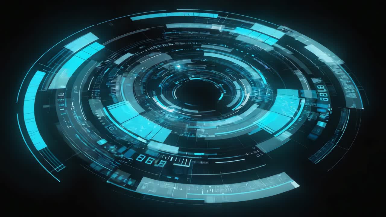 Abstract Futuristic Digital Interface Circle