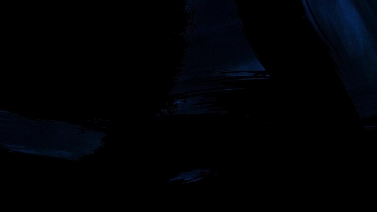 Abstract Blue Paint Strokes on Black Background