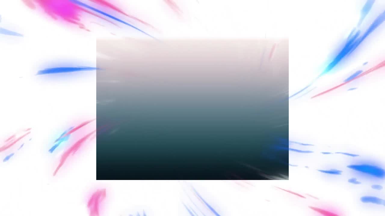 하 ⁇  배경 위에 다채로운 움직이는 기하학적 모양과 불빛의 애니메이션