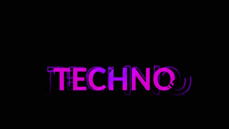 animation of techno text on black background