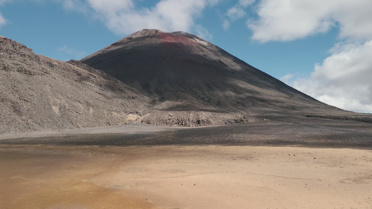 Volcanic Landscape with Crater and Peak