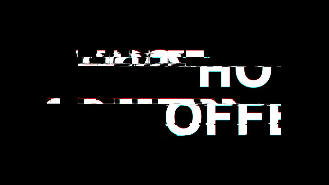 Hot offer Glitch Effect Text Digital TV Distortion 4K Loop Animation