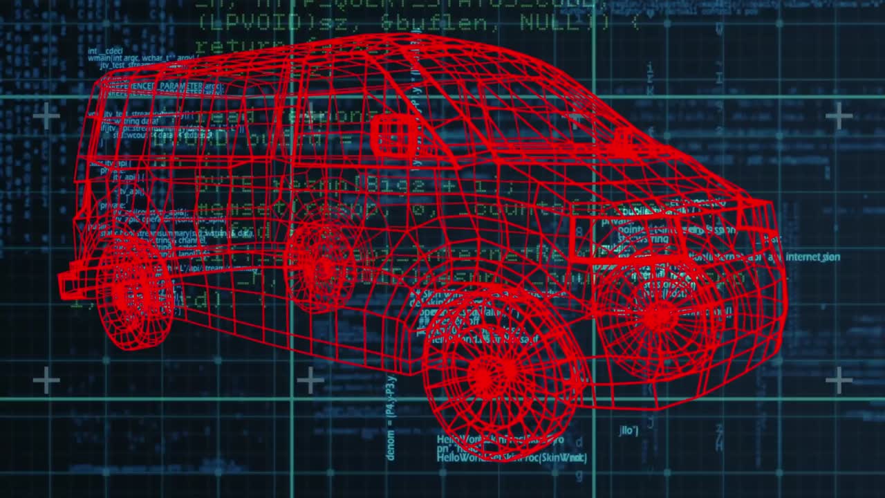 블루와 블랙 스페이스에서 데이터 처리를 통해 집적 회로를 통해 자동차 프로젝트의 애니메이션
