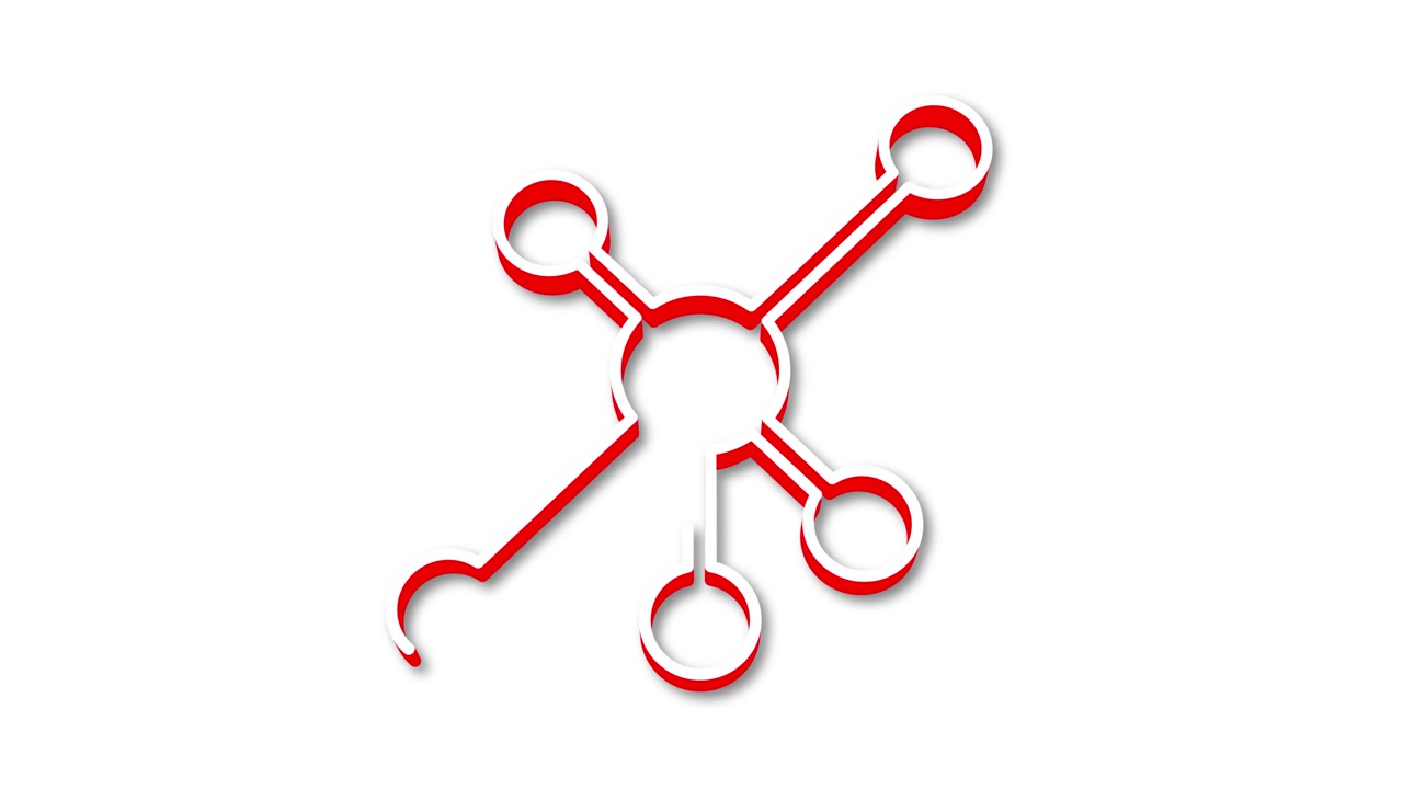 Network symbol icon 3d animation isolated on white background