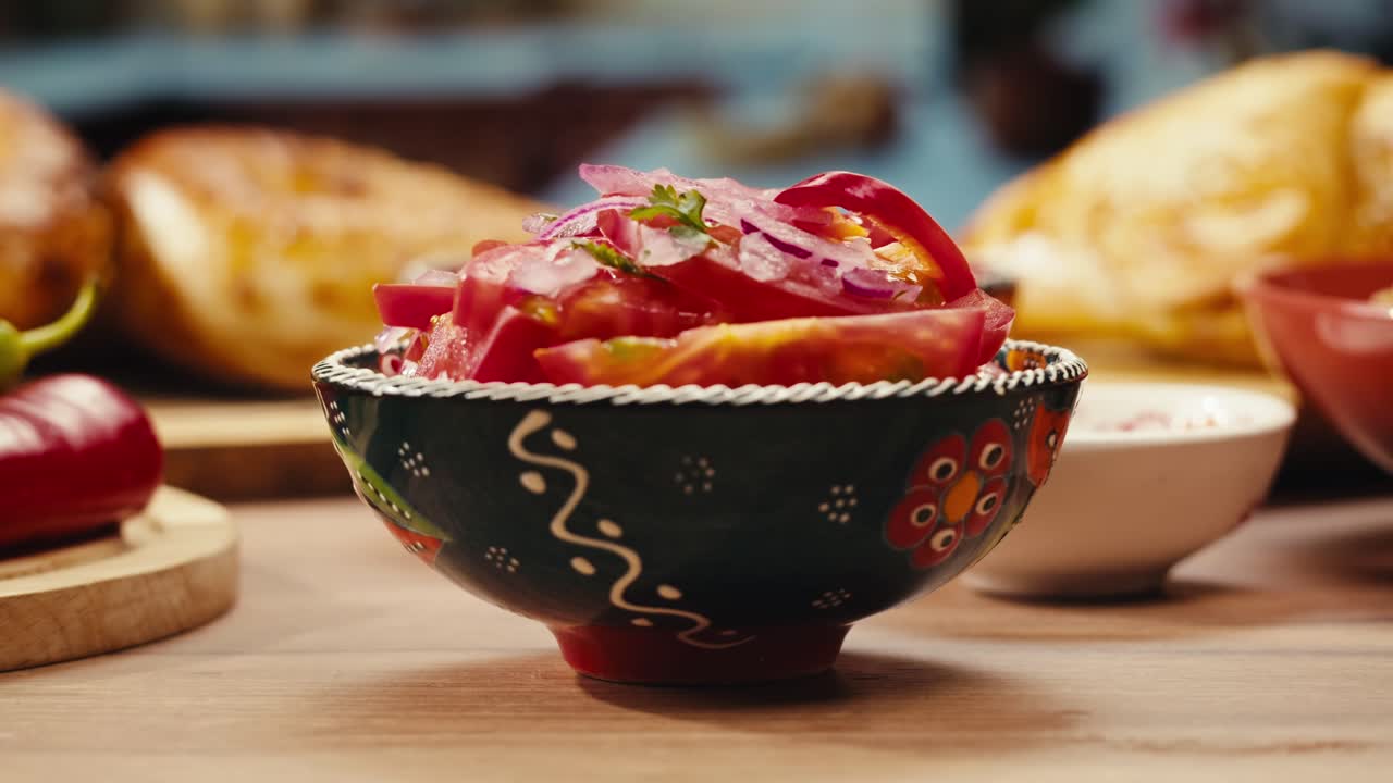 deliciosa ensalada de tomate y cebolla roja