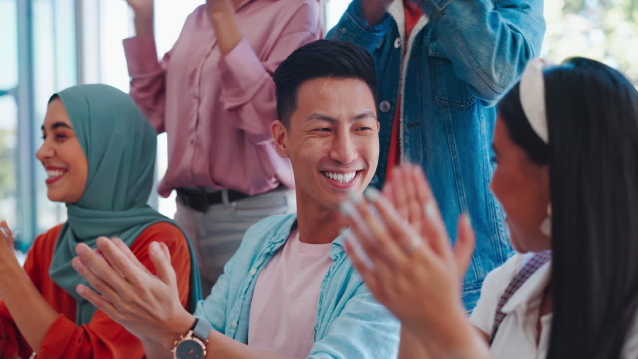 비즈니스, 팀과 축하를 위한 박수