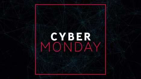 Animación-Del-Texto-De-Venta-Del-Cyber-Monday-A-Través-De-Redes-De-Conexiones.