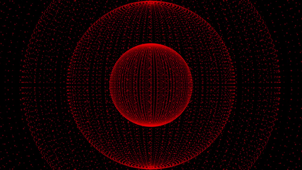 esfera giratoria roja abstracta. animación sin costuras