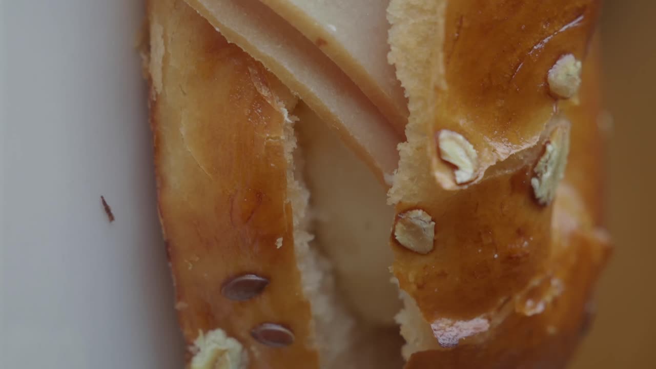 Close-up of a meat-filled pastry