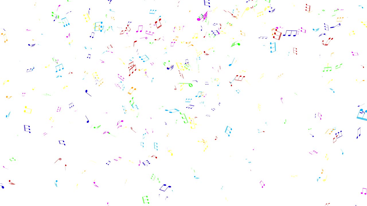 다채로운 음악적 음이 날아다니고 있습니다.