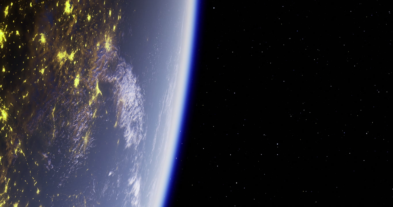 Stunning view of earth from space highlighting city lights and atmosphere